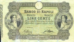 CARTAMONETA - NAPOLI - Biglietti al portatore - 100 Lire 29/01/1877 Gav. 160 RRRRR Ascione/Mazza Alcuni restauri - Con certificato Franco Gavello
MB-...