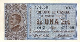 CARTAMONETA - BUONI DI CASSA - Vittorio Emanuele III (1900-1943) - Lira 18/08/1914 - Serie 1-40 Alfa 10; Lireuro 3A Dell'Ara/Righetti
FDS
