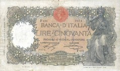 CARTAMONETA - BANCA d'ITALIA - Vittorio Emanuele III (1900-1943) - 50 Lire 01/07/1918 - Buoi Alfa 219; Lireuro 4J RR Stringher/Sacchi
meglio di MB