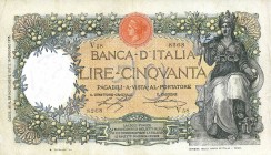 CARTAMONETA - BANCA d'ITALIA - Vittorio Emanuele III (1900-1943) - 50 Lire 24/11/1917 - Buoi Alfa 215; Lireuro 4F RR Stringher/Sacchi
BB+