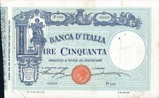 CARTAMONETA - BANCA d'ITALIA - Vittorio Emanuele III (1900-1943) - 50 Lire - Barbetti con matrice 21/10/1906 Alfa 114; Lireuro 3/2 RR Stringher/Accame...