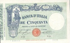 CARTAMONETA - BANCA d'ITALIA - Vittorio Emanuele III (1900-1943) - 50 Lire - Fascetto con matrice 07/02/1928 Alfa 169; Lireuro 5/5 Stringher/Sacchi Pr...