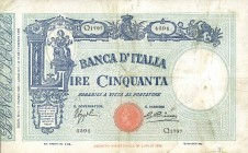 CARTAMONETA - BANCA d'ITALIA - Vittorio Emanuele III (1900-1943) - 50 Lire - Fascetto con matrice 17/03/1936 Alfa 195; Lireuro 5/31 RRRR Azzolini/Cima...