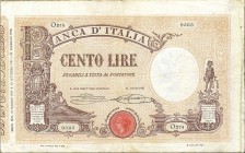 CARTAMONETA - BANCA d'ITALIA - Vittorio Emanuele III (1900-1943) - 100 Lire - Barbetti con matrice 12/05/1919 Alfa 303b; Lireuro 15/31 Canovai/Sacchi...