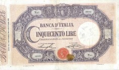 CARTAMONETA - BANCA d'ITALIA - Vittorio Emanuele III (1900-1943) - 500 Lire - Barbetti con matrice 09/09/1920 Alfa 455; Lireuro 27U RRRR Stringher/Sac...