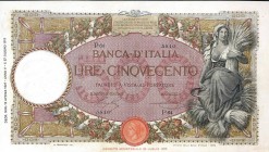 CARTAMONETA - BANCA d'ITALIA - Vittorio Emanuele III (1900-1943) - 500 Lire - Capranesi 12/04/1927 - Fascio I° tipo Alfa 501; Lireuro 29B Stringher/Sa...