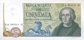 CARTAMONETA - BANCA d'ITALIA - Repubblica Italiana (monetazione in lire) (1946-2001) - 5.000 Lire - Colombo 2° tipo 10/11/1977 Alfa 803sp; Lireuro 67C...