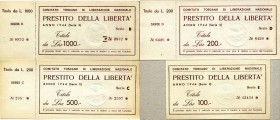 CARTAMONETA - BUONI PARTIGIANI - Toscana - Serie 1944 - II° Serie Gav. 160÷163 RRRR 100-200-500-1000 lire
qFDS÷FDS