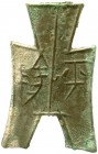 China
Chou-Dynastie 1122-255 v. Chr
Bronze-Spatengeld mit flachem Griff ca. 350/250 v.Chr. "square foot", Ping Yang.
sehr schön, Fundbelag