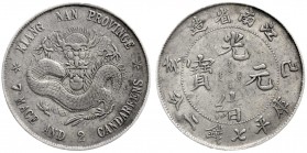 China
Qing-Dynastie. De Zong, 1875-1908
Dollar Jahr Chi Hai = 1899 Provinz Kiang-Nan.
sehr schön