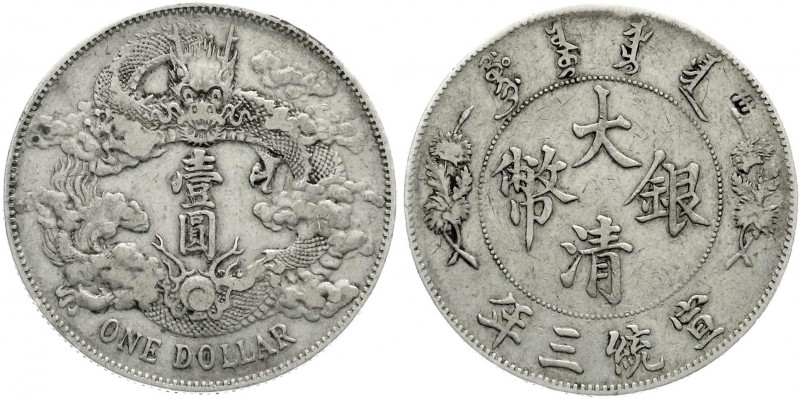 China
Qing-Dynastie. Pu Yi (Xuan Tong), 1908-1911
Dollar (Yuan) 1911 Tientsin,...