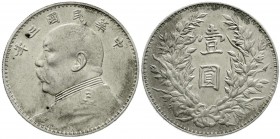 China
Republik, 1912-1949
Dollar (Yuan) Jahr 3 = 1914. Präsident Yuan Shih-kai.
vorzüglich