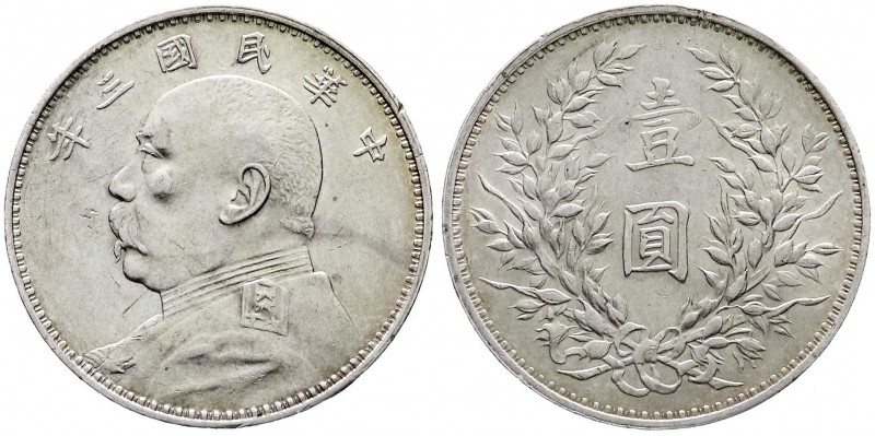China
Republik, 1912-1949
Dollar (Yuan) Jahr 3 = 1914. Präsident Yuan Shih-kai...
