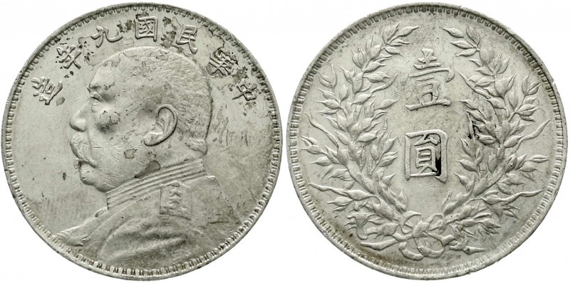 China
Republik, 1912-1949
Dollar (Yuan) Jahr 9 = 1920, Präsident Yuan Shih-kai...