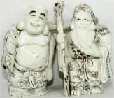 China
Varia
2 Elfenbein-Skulpturen des 19. Jh. Shou (Gott des langen Lebens) und Buddha. Höhe jeweils 8 cm
