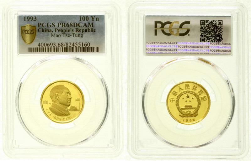 China
Volksrepublik, seit 1949
100 Yuan GOLD 1993 Mao Zedong. 10,38 g. Feingol...