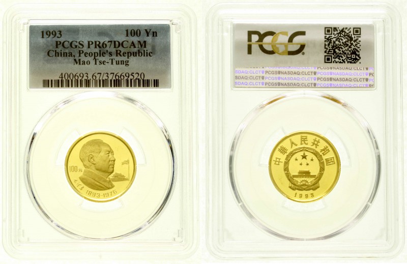 China
Volksrepublik, seit 1949
100 Yuan GOLD 1993 Mao Zedong. 10,38 g. Feingol...