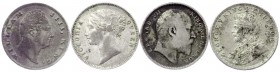 Indien
Lots
4 Silbermünzen: Rupee William IV. 1835, Victoria 1840, Edward VII. 1907, George V. 1913.
meist sehr schön