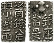 Japan
Bunsei-Ära, 1818-1830
Nanryo 2 Shu Silver 7,48 g.
sehr schön/vorzüglich