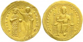 Kaiserreich
Romanus III. Argyros, 1028-1034
Histamenon Nomisma 1028/1034. Kaiser steht neben Madonna/thronender Christus. 4,39 g.
sehr schön, kl. S...