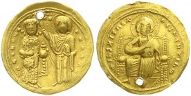 Kaiserreich
Romanus III. Argyros, 1028-1034
Histamenon Nomisma 1028/1034. Kaiser steht neben Madonna/thronender Christus. 4,33 g.
sehr schön, geloc...
