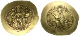Kaiserreich
Nikephorus III. Botaniates, 1078-1081
Histamenon ELEKTRON 1078/1081. Kaiser steht v.v./Christus thront v.v. 4,38 g.
sehr schön/vorzügli...