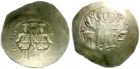 Kaiserreich
Alexius III., 1195-1203
Aspron Trachy ELEKTRON 1195/1203. Kaiser und Hl. Constantin stehen nebeneinander/stehender Christus. 4,49 g.
se...