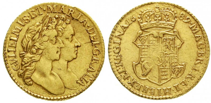 Grossbritannien
William III. and Mary II., 1688-1694
Half-Guinea 1689. First b...