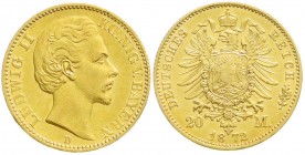 Bayern
Ludwig II., 1864-1886
20 Mark 1872 D. vorzüglich