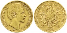 Bayern
Ludwig II., 1864-1886
20 Mark 1872 D. sehr schön, kl. Randfehler