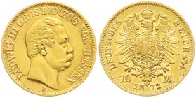 Hessen
Ludwig III., 1848-1877
10 Mark 1872 H. gutes vorzüglich