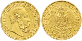 Hessen
Ludwig IV., 1877-1892
20 Mark 1892 A. gutes vorzüglich, selten