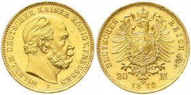 Preußen
Wilhelm I., 1861-1888
20 Mark 1872 A. Polierte Platte, kl. Kratzer