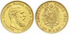 Preußen
Friedrich III., 1888
10 Mark 1888 A. vorzüglich