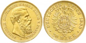 Preußen
Friedrich III., 1888
20 Mark 1888 A. vorzüglich/Stempelglanz