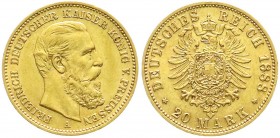 Preußen
Friedrich III., 1888
20 Mark 1888 A. vorzüglich