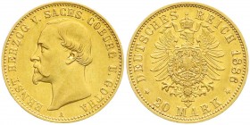 Sachsen/-Coburg-Gotha
Ernst II., 1844-1893
20 Mark 1886 A. gutes vorzüglich