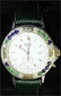 Armbanduhren
Damenarmbanduhr CHOPARD Mille Miglia, Gelbgold 750/Edelstahl, Lunette mit 8 Brillanten, 8 Saphiren und 8 Smaragden besetzt. Durchmesser ...