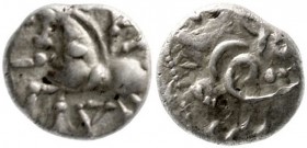 Gallische Kelten
Kaletedou, 1. Jh. v. Chr
Quinar 1. Jh. v. Chr. Kopf l./Pferd l.
sehr schön/vorzüglich
