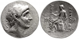 Syria
Königreich der Seleukiden
Antiochos II. Theos 261-246 v. Chr
Tetradrachme 261/256 v.Chr. Seleukia am Tigris. Diad. Kopf r./ΒΑΣΙΛΕΥΣ ἈΝΤΙΟΚΟΥ ...
