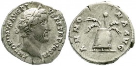 Kaiserzeit
Antoninus Pius, 138-161
Denar 140/144. Bel. Kopf r./ANNONA AVG. Modius.
sehr schön