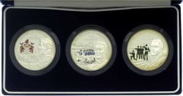 Alderney
Set mit 3 Multicolor-Silbermünzen Proof zum 150. Todestag des Duke of Wellington 2002, je mit 5 Pounds Alderney, Guernsey, Jersey, alle im O...