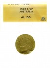 Australien
Georg V., 1910-1936
1/2 Penny 1913. Im ANACS-Blister mit Grading AU 58.
selten in dieser Erhaltung