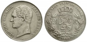 Belgien
Leopold I., 1830-1865
2 1/2 Francs 1849, großer Kopf.
gutes vorzüglich, matt, selten