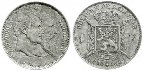 Belgien
Leopold II., 1865-1909
1 Franc 1880. 50 J. Unabhängigkeit.
vorzüglich, schöne Patina