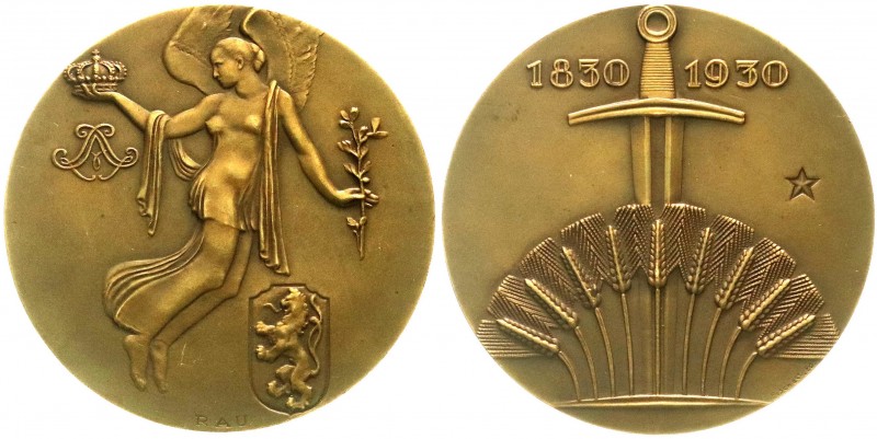 Belgien
Albert I., 1909-1934
Bronzemedaille 1930 von Fisch und Rau. 100j. Best...