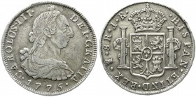 Bolivien
Carlos III., 1759-1788
8 Reales 1775 JR, Potosi.
sehr schön, kl. Randfehler