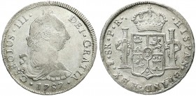 Bolivien
Carlos III., 1759-1788
8 Reales 1787 PR, Potosi.
fast sehr schön, kl. Randfehler