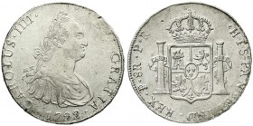 Bolivien
Carlos IV., 1788-1808
8 Reales 1792 PR, Potosi.
sehr schön/vorzüglich, kl. Kratzer und Randfehler