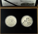 Cookinseln
Britisch, seit 1773
Set: 2 X 5 Dollars Silber 2010 Martin Luther King und Barack Obama, (1 X vertieft und 1 X erhaben geprägt). In Origin...